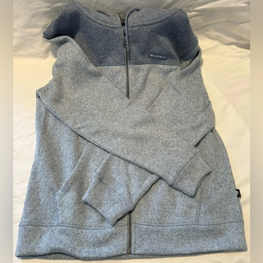 Quiksilver Men’s Fleece Pullover Hoodie Gray Size Large L Surf Skate Outdoor - Picture 7 of 8